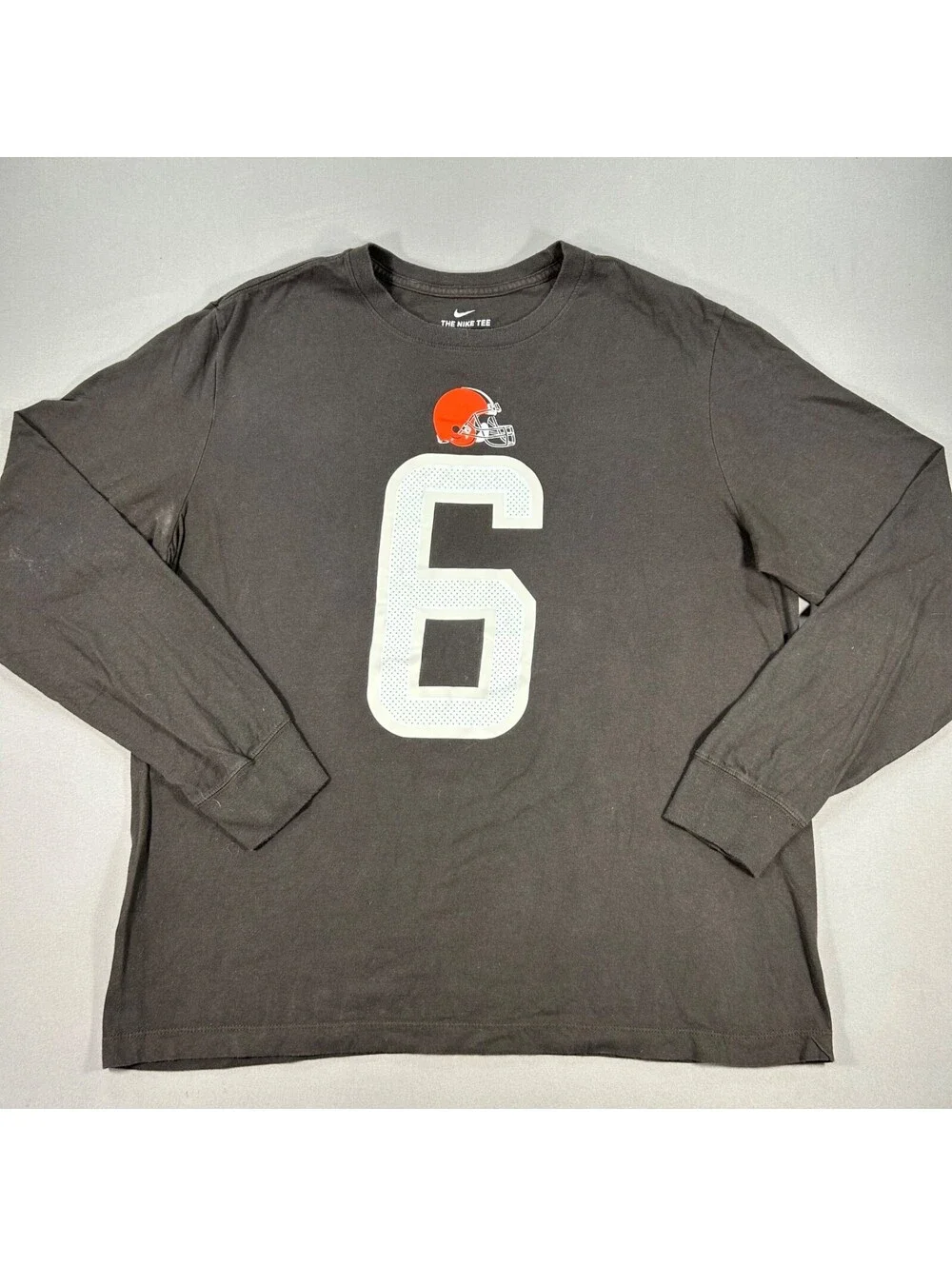 Nike Cleveland Browns Baker Mayfield #6 T Shirt Men’s Large Brown NFL